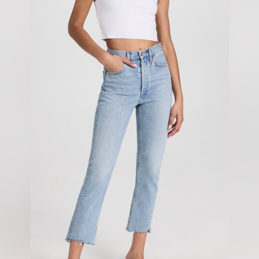 Agolde Riley High Rise Straight Crop Jeans